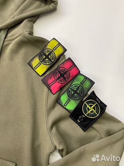 Зип-худи Stone Island + термопатч хаки цвета