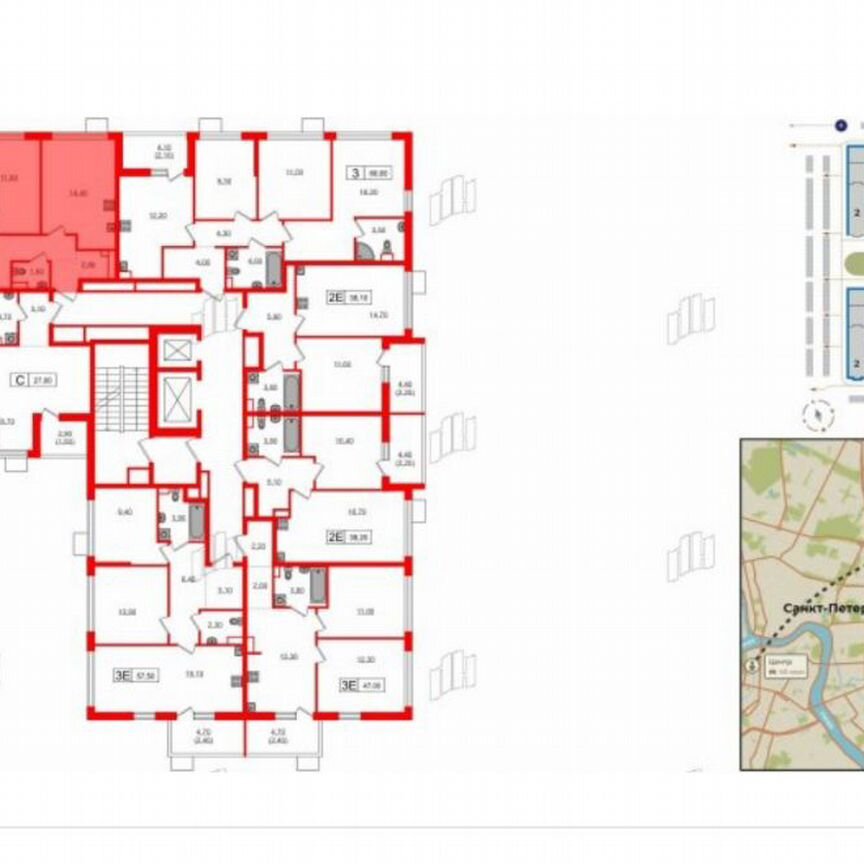 3-к. квартира, 77,7 м², 9/12 эт.