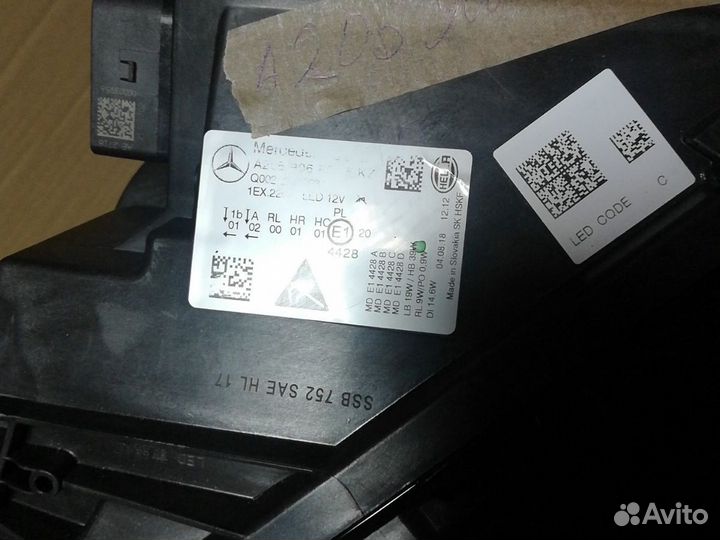 Фара правая Mercedes C-klasse W205 2018 led рестай