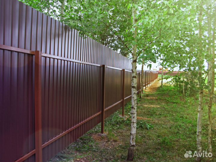 Заборы для дачи из профнастила на заказ 2 метра