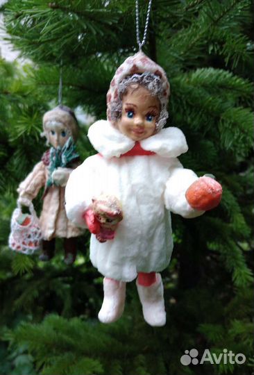 Ватные елочные игрушки ручной работы