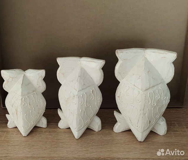 Деревянные статуэтки 11-13-15см, комплект 3 шт