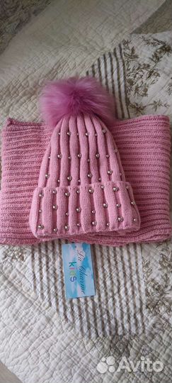 Комплект шапка и снуд детский