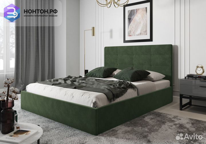 Кровать Диана велюр зеленый