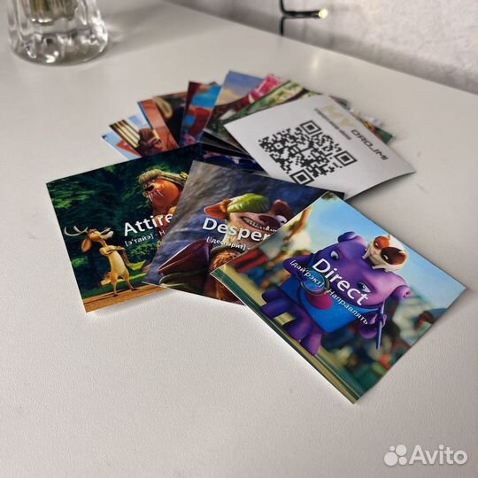 Ассоциативные карточки-наклейки (английский)