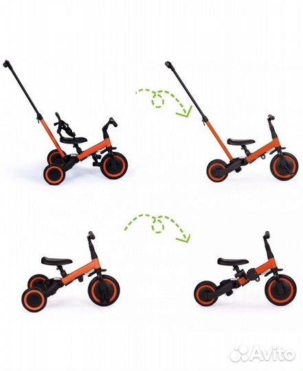 Детский беговел-велосипед 4в1