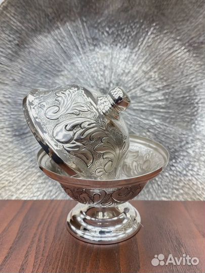 Икорница из серебра 925 пробы на 115 мл