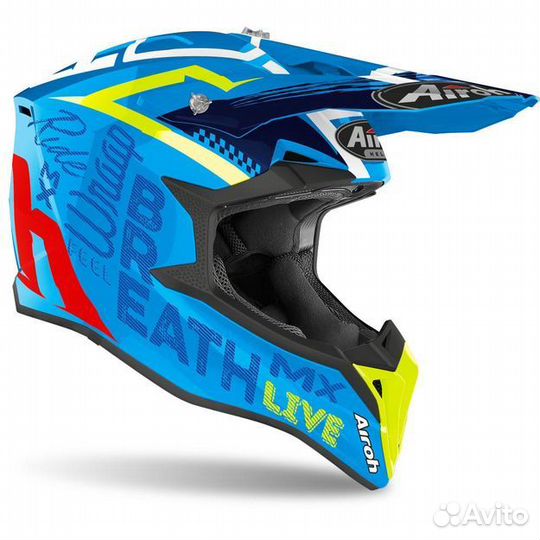 Кроссовый шлем Airoh Wraap Street Azure Gloss