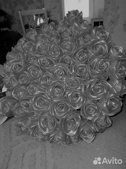 Цветы из атласных лент