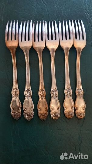 Мельхиоровые вилки и ложки из серии - роза