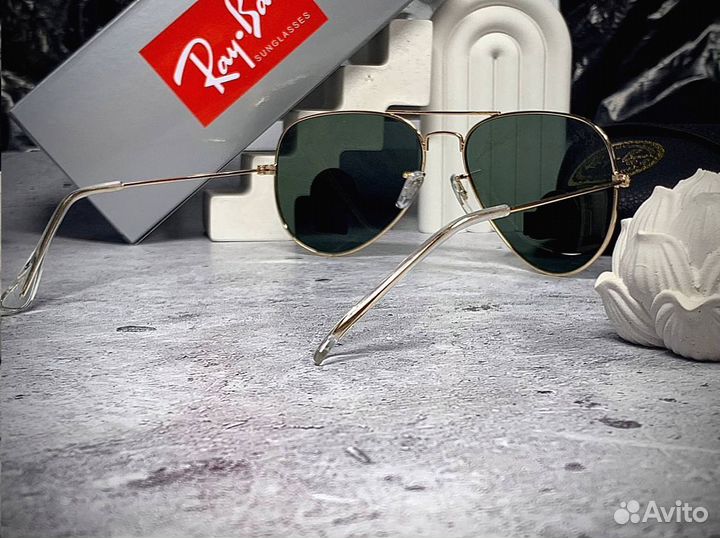 Очки Ray Ban Aviator золотые