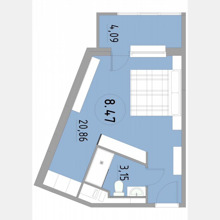 1-к. апартаменты, 28,2 м², 8/13 эт.