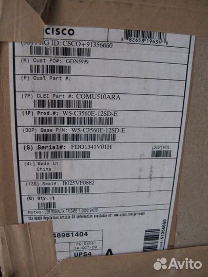Коммутатор Cisco WS-C3560E-12SD-E new