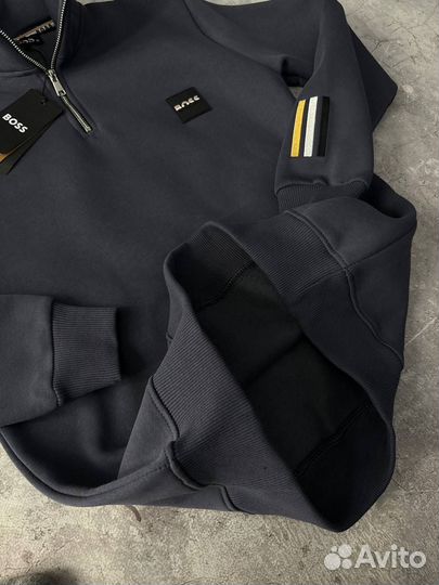 Свитер полузамок Hugo Boss серый LUX