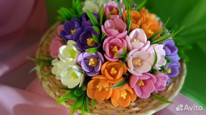 Корзинка крокусов - мыло ручной работы