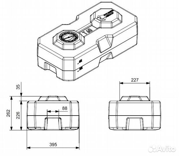 Бак 60 литров для автодома, кемпера, каравана
