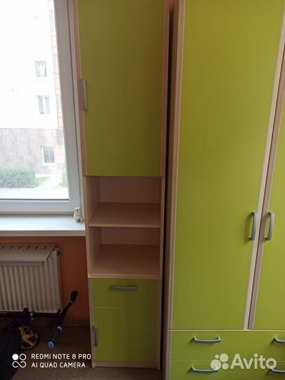 Шкаф, стол (комп), пенал верт., +2 антресоли-полки