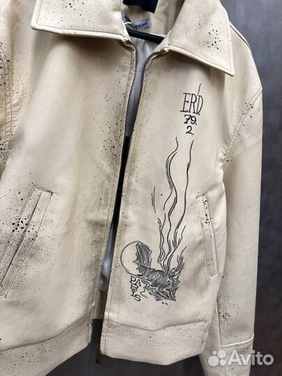 Куртка кожаная ERD белая (сезон 2025)