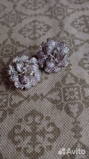 Серьги/Набор, серебро, санлайт/ Sunlight