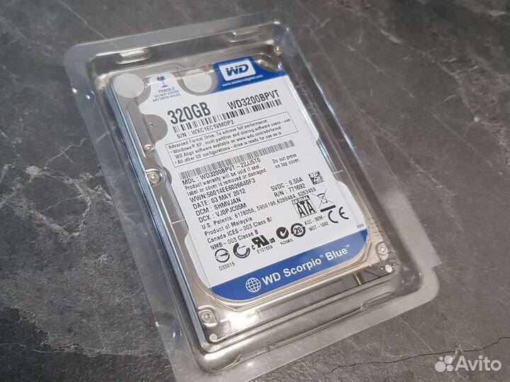 Жесткий диск WD Scorpio Blue wd3200bpvt, 320гб HDD