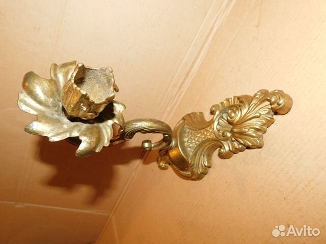 Антикварный, настенный подсвечник на 1 свечу