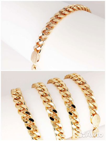 Комплект цепь + браслет. Медицинское золото