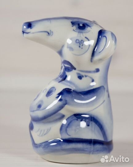 Фигурка мыши гжель