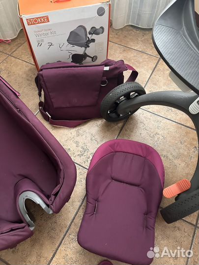 Коляска stokke xplory v5 с черными колесами