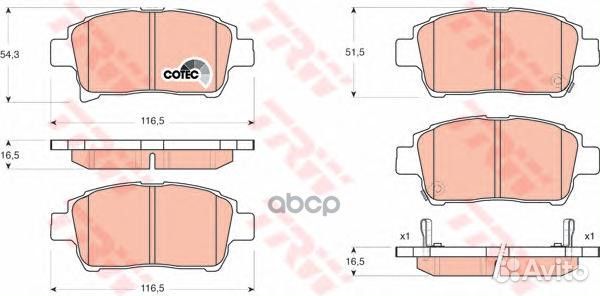 Колодки тормозные дисковые перед GDB3317 TRW