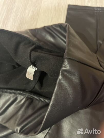 Легинсы кожаные утепленные