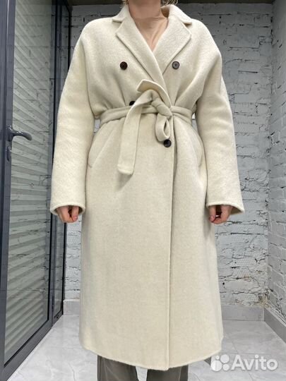 Пальто шерстяное белое