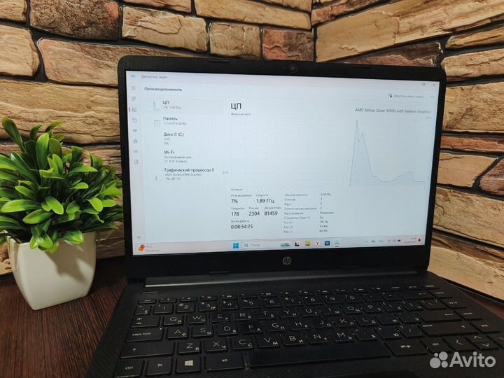 Ноутбук HP шустрый и компактный с ярким Full HD эк
