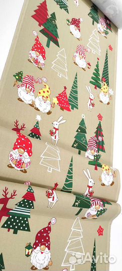 Ткань новогодняя дорожка хлопок 100