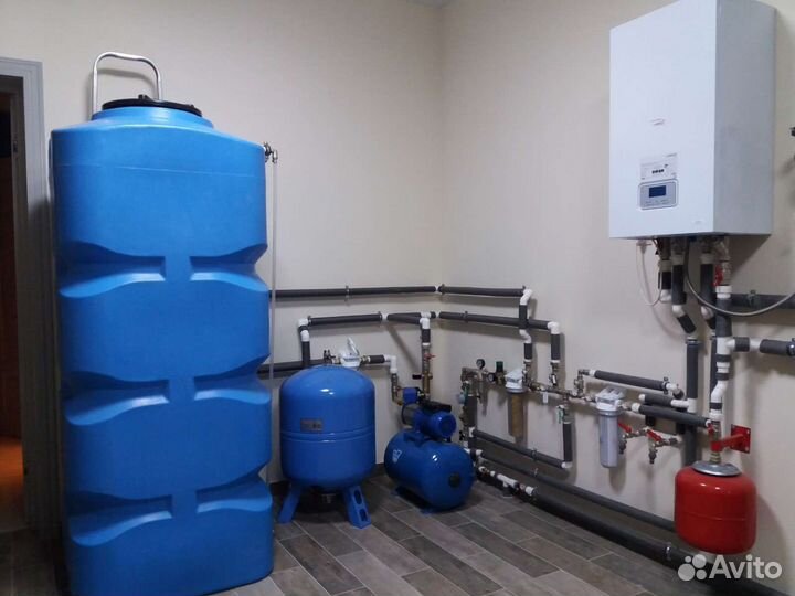 Отопление с тёплым полом и водоснабжение