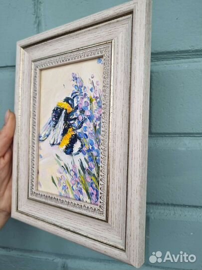 Картины маслом шмель насекомые миниатюра