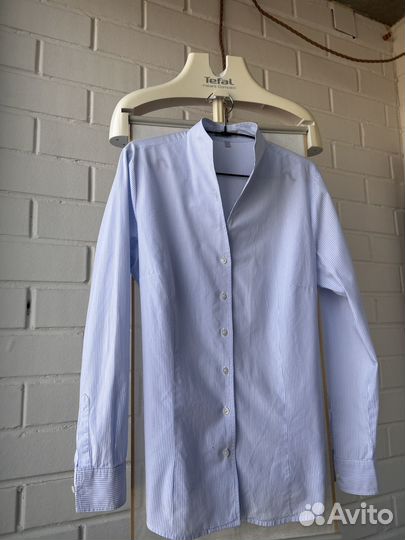 Рубашка приталенная Marco Pecci в голубую полоску