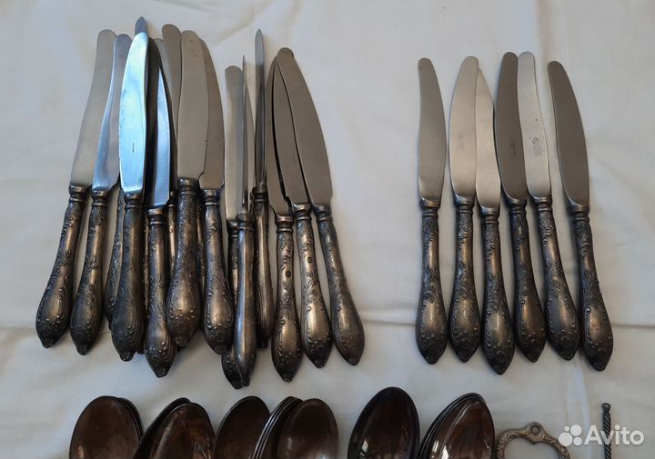 Ложки, ножи, вилки наборы мельхиоровые