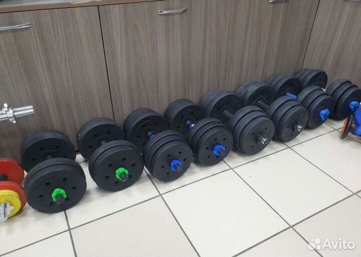 Гантели штанга 2в1 трансформер 10 15 20 30 40 кг