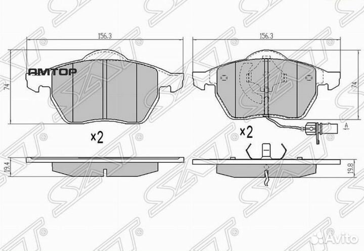 SAT ST-4B0 698 151 AF Колодки тормозные перед VAG