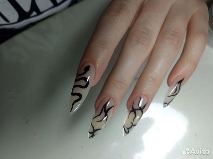 Маникюр наращивание ногтей