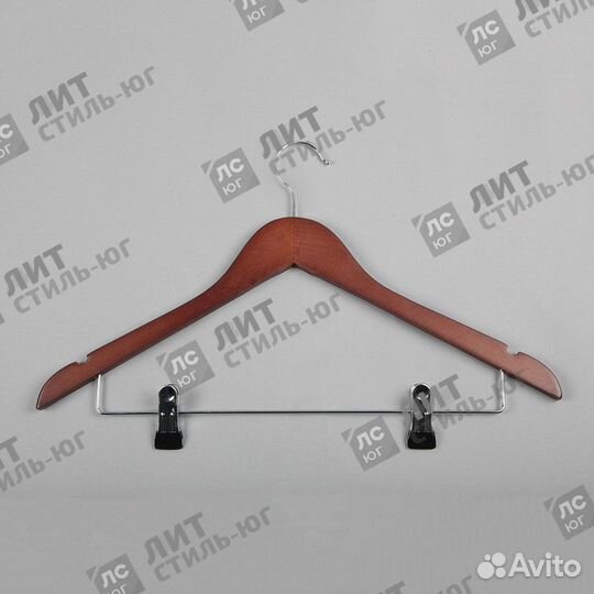 Плечики деревянные с зажимами