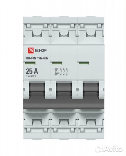 EKF Выключатель нагрузки 3P 25А вн-63N PROxima