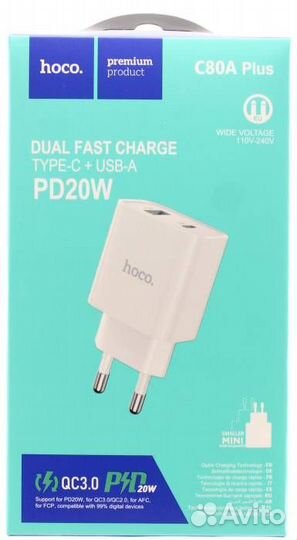 Зарядное устройство USB 3A hoco C80A (1xUSB-C Powe