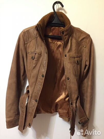 Винтажная кожаная куртка