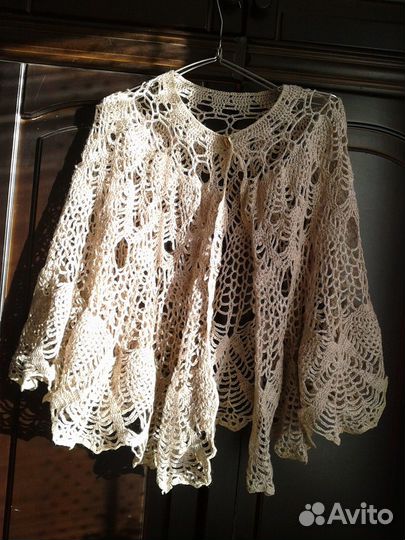 Шаль-пончо, ручная работа