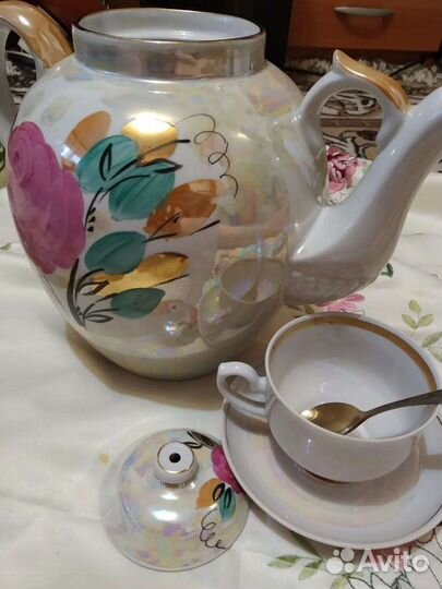 Чайник ссср.Большой 4,5л.Дулево.Идеальный