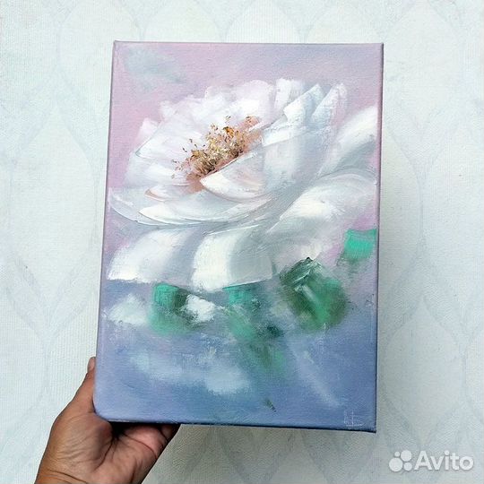 Картина Маслом Пион, 20 х 30 см, Холст