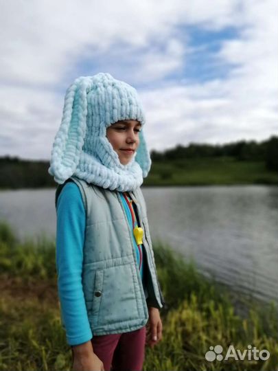 Вязаная плюшевая балаклава