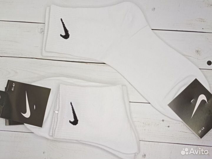 Белые чёрные носки Nike хлопок