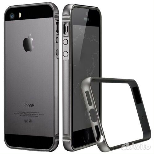 Металлический бампер на iPhone 5 / 5s /SE (silver)